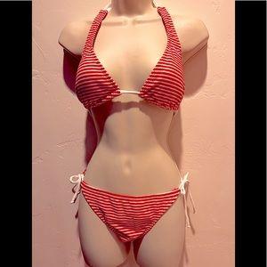 Tommy Hillfiger, red/wh/blue string bikini, French terry sz M